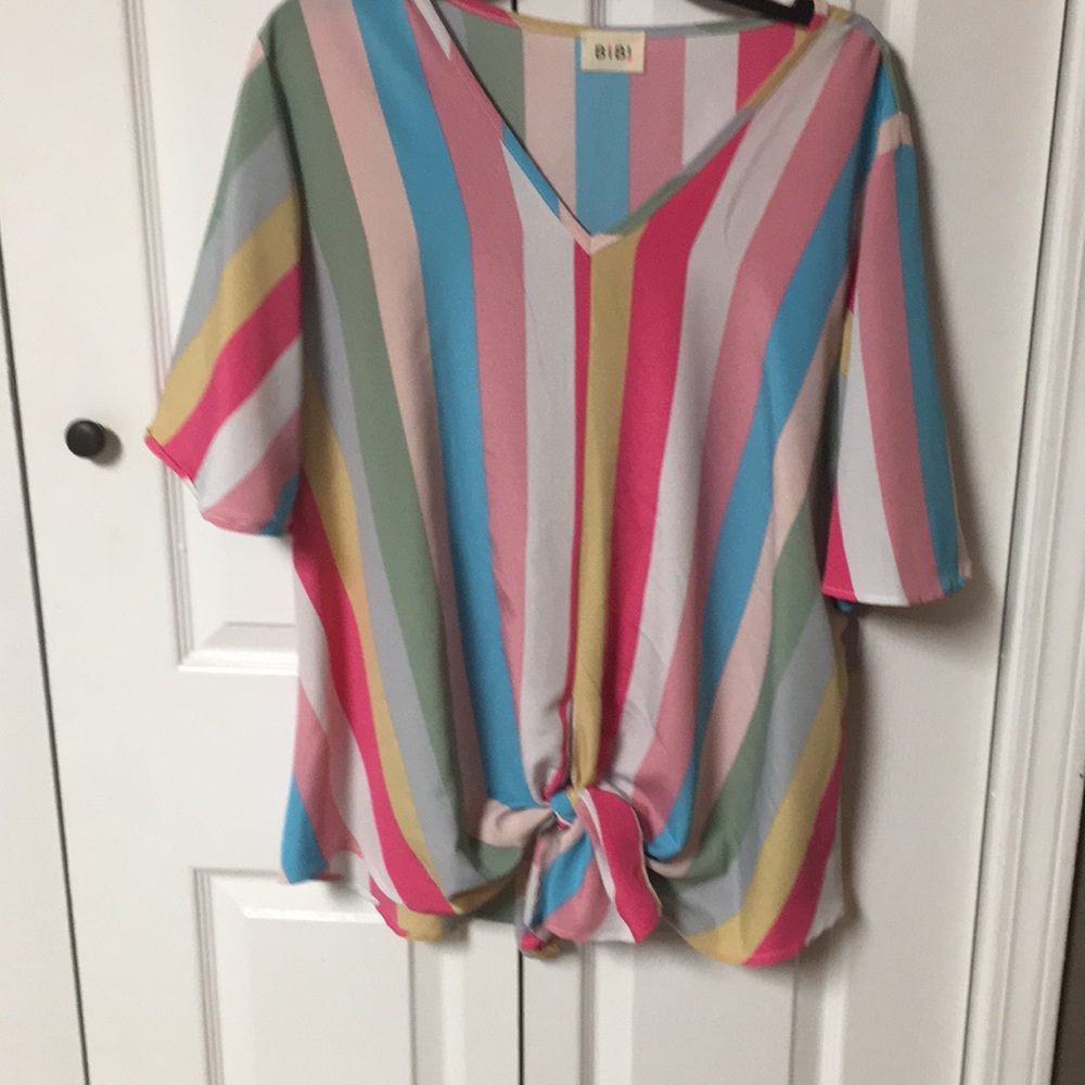 BIBI striped beach shirt- size Large